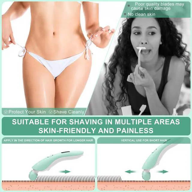 Alt view image 3 of 7 - Lady Shavers Electric Shaver for Women Electric Razor for Arm Leg Armpit Bikini Cordless Portable Painless IPX6 Waterproof USB Rechargeable Dry Wet