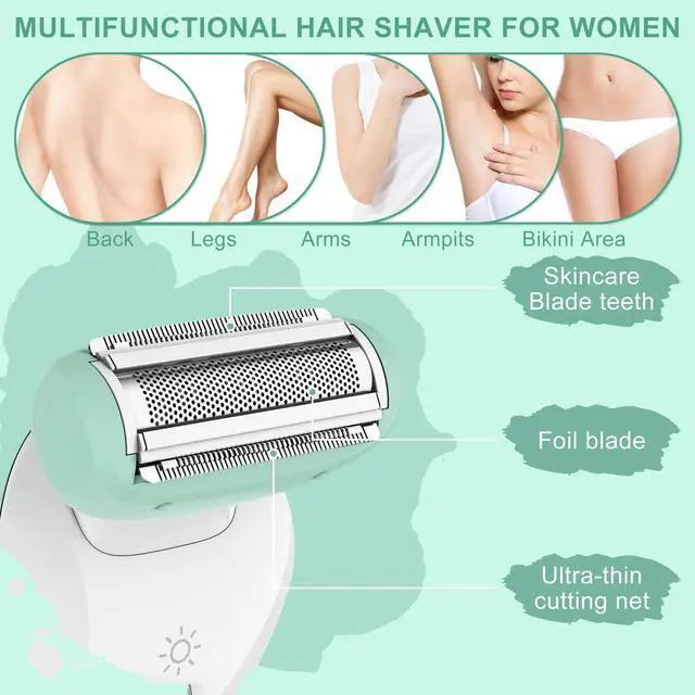 Alt view image 2 of 7 - Lady Shavers Electric Shaver for Women Electric Razor for Arm Leg Armpit Bikini Cordless Portable Painless IPX6 Waterproof USB Rechargeable Dry Wet