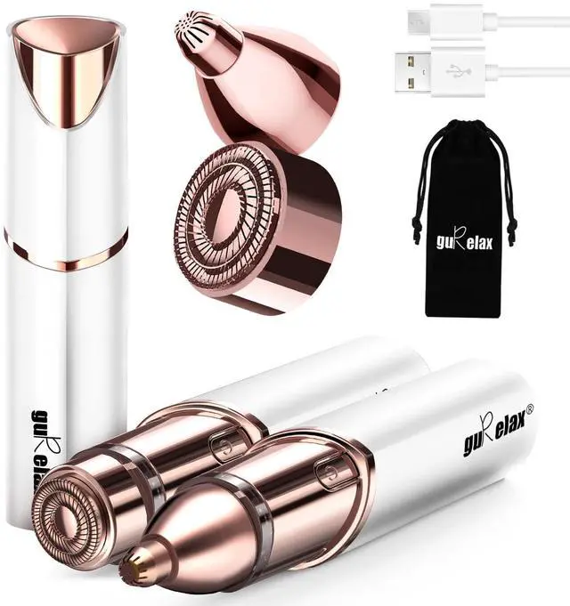 Main image of Eyebrow Facial Trimmer: 2 in1 Rechargeable Facial Hair Removal and Eyebrow Shaver - Face Lips Body Painless Facial Razor with Replacement Heads
