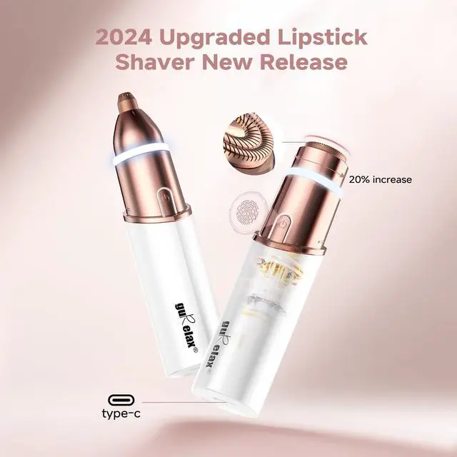 Alt view image 3 of 6 - Eyebrow Facial Trimmer: 2 in1 Rechargeable Facial Hair Removal and Eyebrow Shaver - Face Lips Body Painless Facial Razor with Replacement Heads