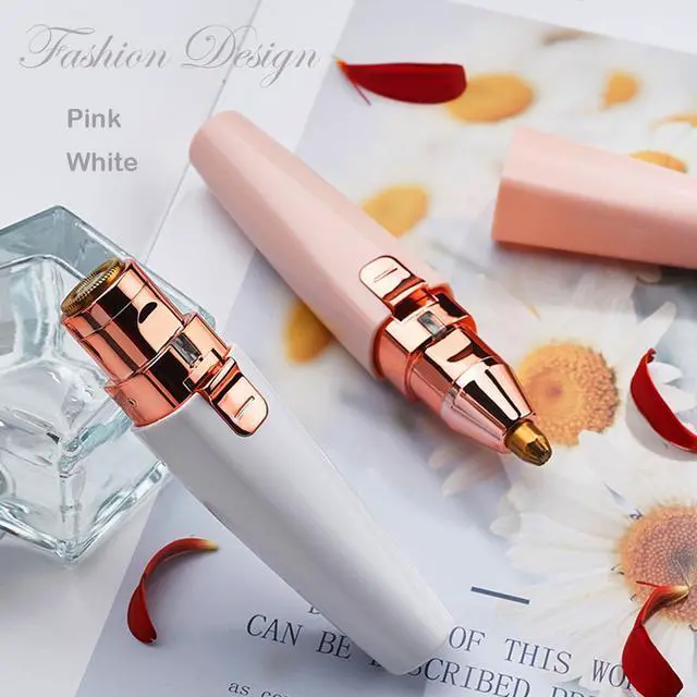 Alt view image 7 of 7 - Eyebrow Facial Trimmer for Women - 2 in 1 Rechargeable Face Eye Brow Shaver - Face Remover Peach Fuzz Painless Facial Removal Built-in LED Light for Lips Arm Nose Hair Bikini Line Body (Pink)