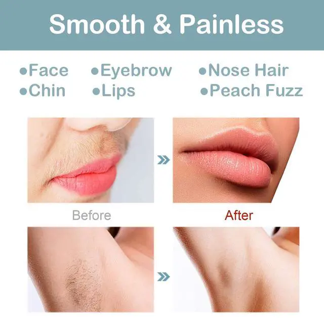 Alt view image 3 of 7 - Eyebrow Facial Trimmer for Women - 2 in 1 Rechargeable Face Eye Brow Shaver - Face Remover Peach Fuzz Painless Facial Removal Built-in LED Light for Lips Arm Nose Hair Bikini Line Body (Pink)