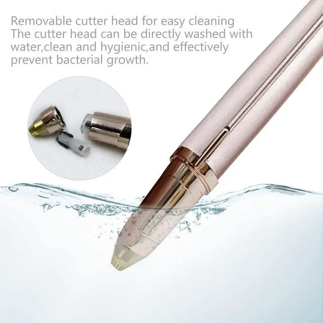 Alt view image 4 of 6 - USB Rechargeable Portable Electric Eyebrow Trimmer Pen for Women, Painless Precision Hair Remover, Safe Shaver Razor Tool for Face, Leg, Lip, Armpit, Hand (Rose Gold)