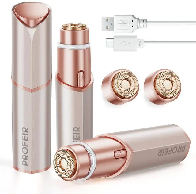 Main image of Facial Hair Removal for Women: Electric Hair Removal Device - Rechargeable Painless Face Razor for Chin Upper Lip Peach Fuzz with Light Gifts for Women(Rose Gold)