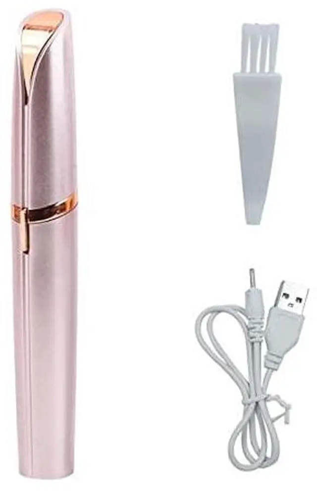 Main image of USB Rechargeable Portable Electric Eyebrow Trimmer Pen for Women, Painless Precision Hair Remover, Safe Shaver Razor Tool for Face, Leg, Lip, Armpit, Hand (Rose Gold)