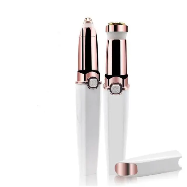 Alt view image 7 of 7 - Facial Hair Remover & Eyebrow Trimmer - 2 in 1 Electric Women's Face, Nose & Body Shaver - Painless Epilator - USB Rechargeable with LED Light