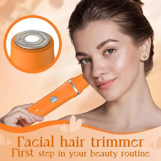 Alt view image 2 of 7 - Facial Hair Removal for Women - Waterproof 2 in 1 Rechargeable Eyebrow and Bikini Trimmer for Women, Painless Electric Razor/Shaver for Lip, Arms, Face, Peach Fuzz