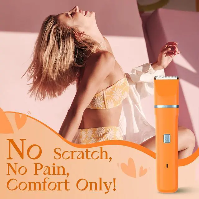 Alt view image 4 of 7 - Facial Hair Removal for Women - Waterproof 2 in 1 Rechargeable Eyebrow and Bikini Trimmer for Women, Painless Electric Razor/Shaver for Lip, Arms, Face, Peach Fuzz