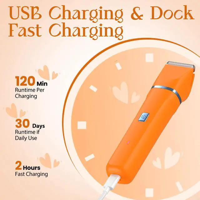 Alt view image 5 of 7 - Facial Hair Removal for Women - Waterproof 2 in 1 Rechargeable Eyebrow and Bikini Trimmer for Women, Painless Electric Razor/Shaver for Lip, Arms, Face, Peach Fuzz