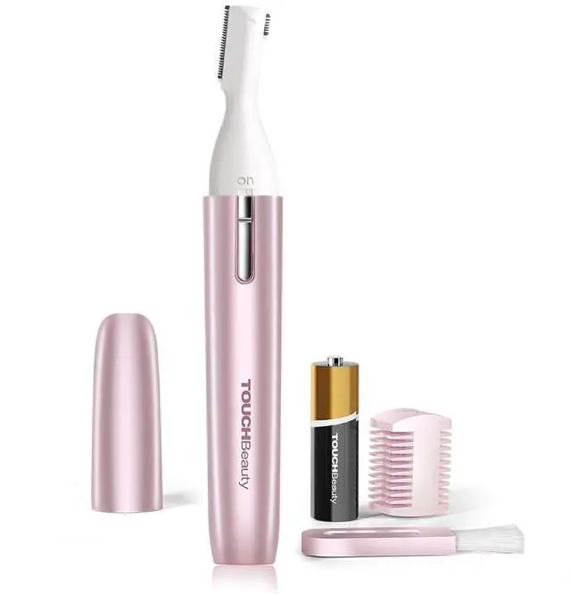 Main image of Eyebrow Hair Trimmer for Women, Painless Precision Eyebrow Shaper, Pen-Shaped Hair Remover Razor for Face Chin Neck, Upper-Lip, Peach-Fuzz Mini Sized Battery-Operated Rose Color 1658A