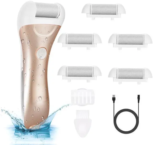 Main image of Callus Remover for Feet, Electric Foot File Callus Removers Rechargeable Waterproof Pedicure Tools Foot Scrubber Shaver Feet Care Tool for Cracked Heels Dead Skin Golden