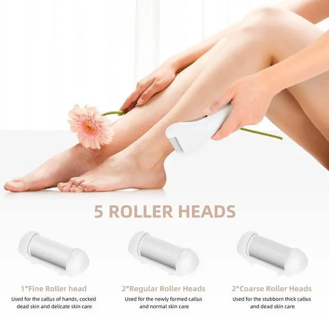 Alt view image 3 of 7 - Callus Remover for Feet, Electric Foot File Callus Removers Rechargeable Waterproof Pedicure Tools Foot Scrubber Shaver Feet Care Tool for Cracked Heels Dead Skin Golden