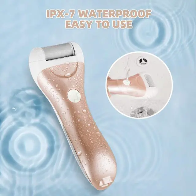 Alt view image 4 of 7 - Callus Remover for Feet, Electric Foot File Callus Removers Rechargeable Waterproof Pedicure Tools Foot Scrubber Shaver Feet Care Tool for Cracked Heels Dead Skin Golden