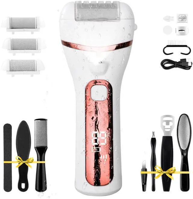 Main image of Foot Callus Remover Electric 10000 RPM 3-Speed IPX7 Recharge Pedicure Kit for Hard Skin Women & Men Portable Multi-Roller File Grinder Sander Scrubber, LED Display for Wet & Dry Mathers Day Gift
