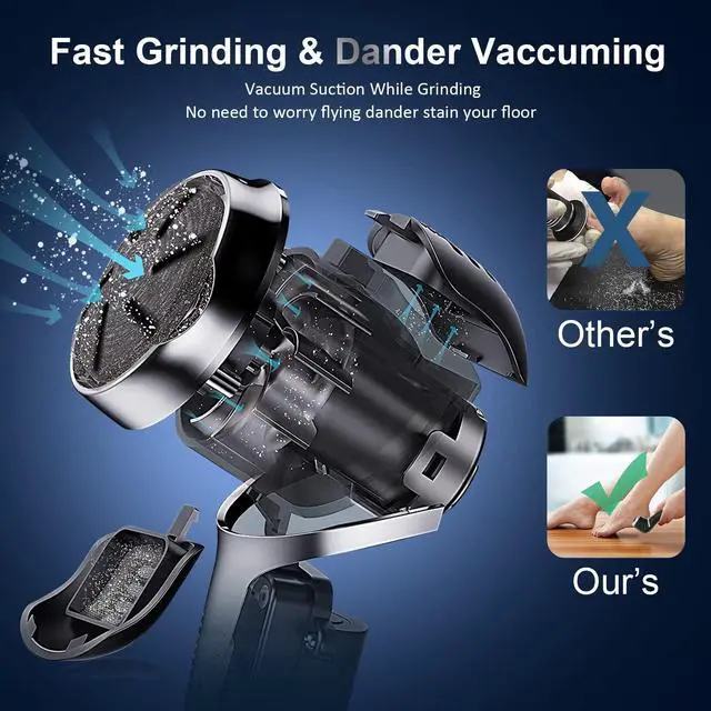 Alt view image 3 of 7 - Electric Callus Remover for Feet with Vacuum, Professional Pedicure Tools Kit, Rechargeable Waterproof Foot File for Foot Care Deadskin Remover with 3Heads&2Speed,LCD Display