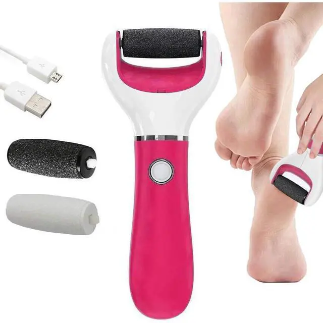 Main image of Foot Scrubber Electric Callus Remover Rechargeable Foot File Hard Skin Remover Pedicure Tools Electronic Callus kit for Cracked Heels and Dead Skin with 2 Roller Heads