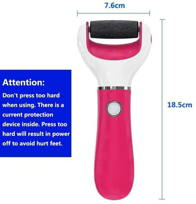 Alt view image 3 of 6 - Foot Scrubber Electric Callus Remover Rechargeable Foot File Hard Skin Remover Pedicure Tools Electronic Callus kit for Cracked Heels and Dead Skin with 2 Roller Heads