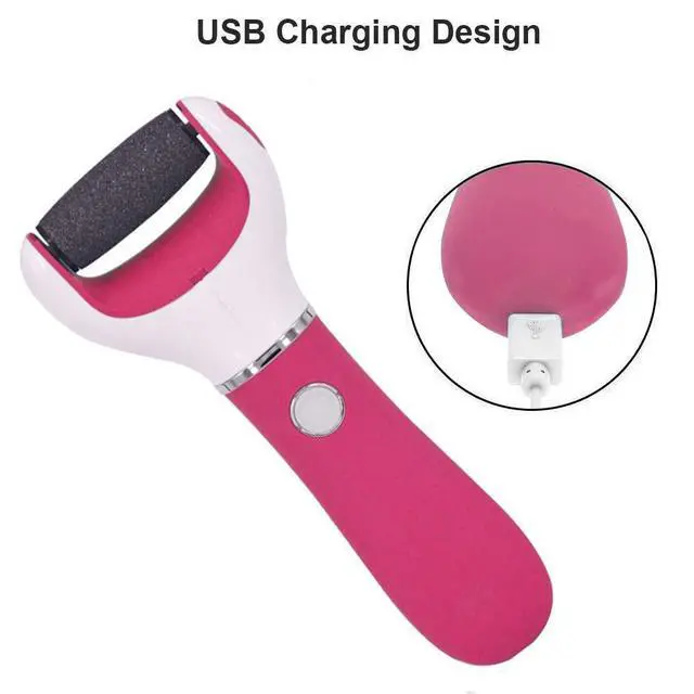 Alt view image 6 of 6 - Foot Scrubber Electric Callus Remover Rechargeable Foot File Hard Skin Remover Pedicure Tools Electronic Callus kit for Cracked Heels and Dead Skin with 2 Roller Heads