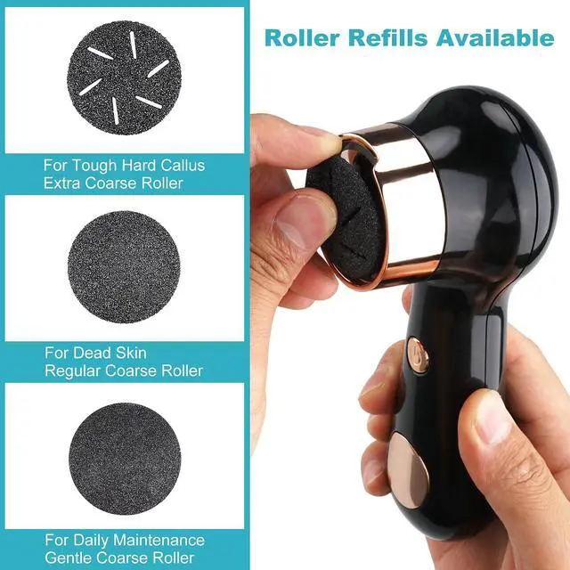 Alt view image 3 of 6 - Electric Foot Callus Removers for Feet - Rechargeable Waterproof Portable Electronic Foot File Pedicure Tools for Cracked Heels Dead Skin