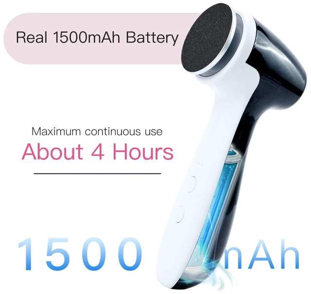Alt view image 6 of 6 - Rechargeable Electric Foot Callus Remover with 3-Sizes 120Pcs Sandpaper Discs, Professional 1000RPM 3-Speed Control Electric Foot File (E7 Black)
