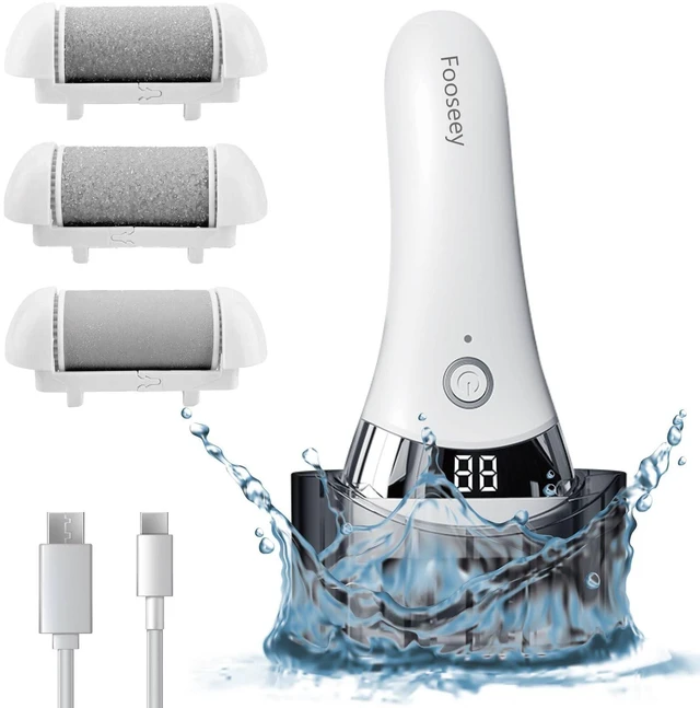 Main image of Upgraded Electric Foot Callues Remover, Portable Electric Foot Files with 3 Heads, Rechargeable Feet File for Foot Care, Waterproof Deadskin Remover, Pedicure Tool for Dry and Crack Feet