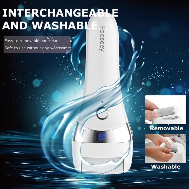 Alt view image 4 of 7 - Upgraded Electric Foot Callues Remover, Portable Electric Foot Files with 3 Heads, Rechargeable Feet File for Foot Care, Waterproof Deadskin Remover, Pedicure Tool for Dry and Crack Feet