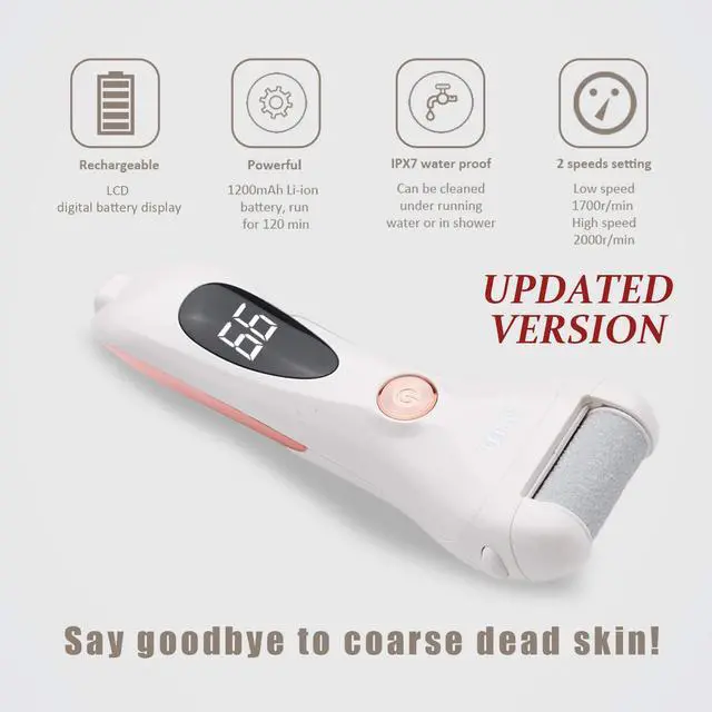 Alt view image 4 of 7 - Callus Remover for Feet Shaver Rechargeable Electric Foot File Pedicure Tools for Feet Professional Callous Shaver Waterproof Pedicure kit for Cracked Heels and Dead Skin