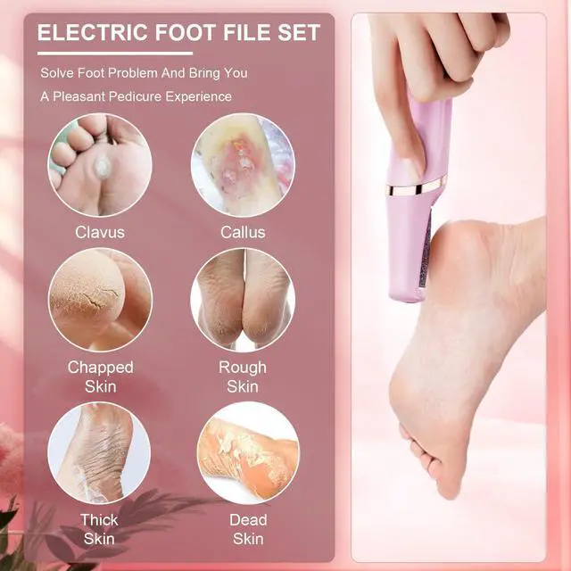 Alt view image 4 of 7 - Callus Remover for Feet Rechargeable, Smooth Pedicure Wand Electric Foot File, Professional Pedicure Tools Kits Foot Scrubber for Smoother Feet Ideal Gift, Pedicure Kit Feet Care for Dead Dry Skin