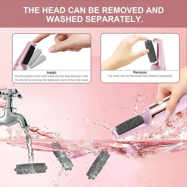 Alt view image 6 of 7 - Callus Remover for Feet Rechargeable, Smooth Pedicure Wand Electric Foot File, Professional Pedicure Tools Kits Foot Scrubber for Smoother Feet Ideal Gift, Pedicure Kit Feet Care for Dead Dry Skin