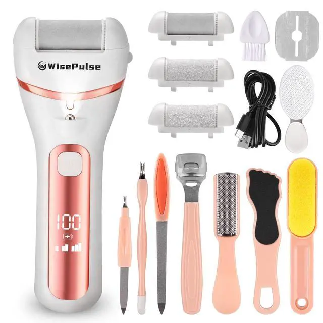Main image of Electric Foot Callus Remover, Rechargeable Electric Callus Remover for Feet with 3 Speed, 9 in 1 Pedicure Kit with Nano-Glass, Waterproof Professional Foot File for Dead, Hard, Cracked Skin(Pink)