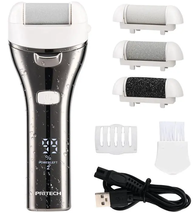 Main image of Electric Foot Callus Remover, Rechargeable Portable Electronic Foot File Pedicure Kit, Pedicure Tools for feet, 3 Roller Heads, 3 Speed, Battery Display for Remove Cracked Heels CallusesBCM-1852
