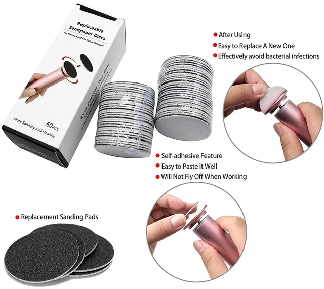 Alt view image 5 of 7 - 120pcs Replaceable Sandpaper Refill Discs for Electric Foot File Callus Remover Dead Skin Removal (60pcs Rough 60 Grit, 60pcs Smooth 100 Grit)