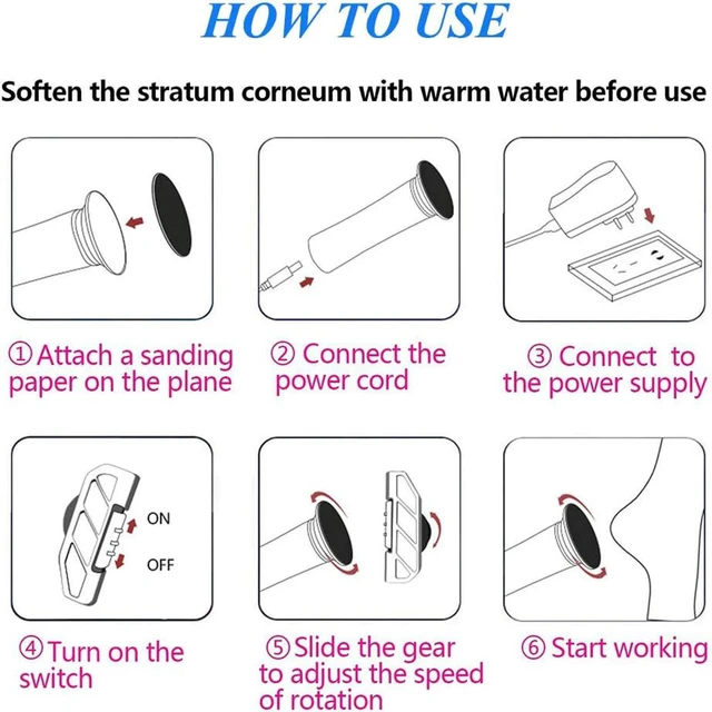 Alt view image 7 of 7 - Electric Foot File Callus Remover, Professional Calluses Remover for Feet with 60pcs Sandpaper Discs, Adjustable Speed Control Pedicure Tool for Men Women Dead Dry Cracked Hard Skin