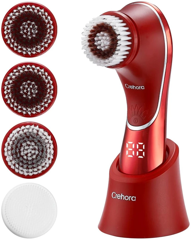 Main image of Facial Cleansing Brush, Rechargeable Face Scrubber, IPX7 Waterproof | Electric Spin Cleanser Device for Exfoliating with 4 Brush Heads, Massaging and Deep Cleansing,Removing Blackheads