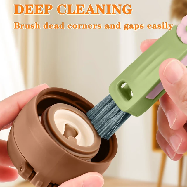Alt view image 7 of 7 - Wanme 3 in 1 Cup Lid Gap Cleaning Brush Set, Multifunctional Bottle Cleaning Brush, Cup Lid Gap Cleaner, Home Kitchen Crevice Brush Tools