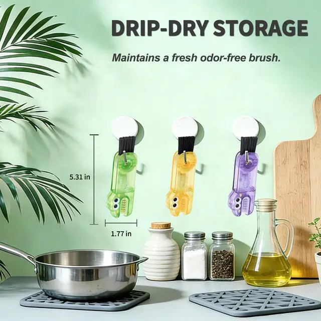 Alt view image 3 of 7 - 3 in 1 Cup Lid Gap Cleaning Brush Set, 3PCS Multifunctional Bottle Cleaning Brush, Cup Lid Gap Bottle Cleaner Home Kitchen Brush Tools Multicolor