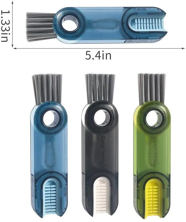 Alt view image 3 of 7 - 3 in 1 Cup Lid Gap Cleaning Brush Set, Multifunctional Insulation Bottle Cleaning Tools, Mutipurpose Tiny Silicone Cup Holder Cleaner, Home Kitchen Cleaning Tools
