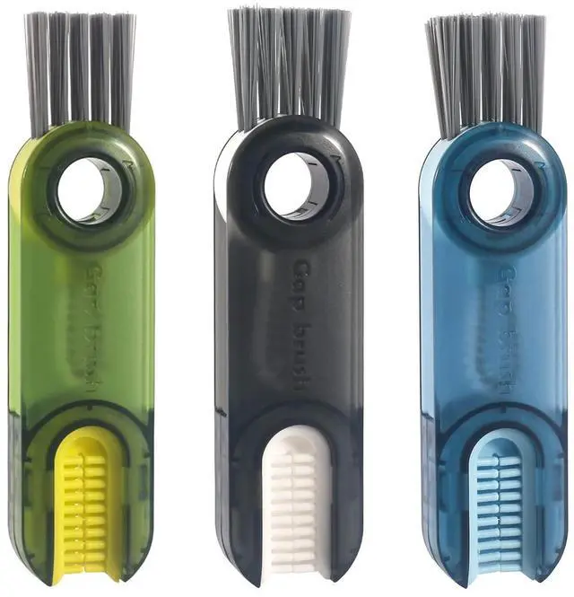 Alt view image 2 of 7 - 3 in 1 Cup Lid Gap Cleaning Brush Set, Multifunctional Insulation Bottle Cleaning Tools, Mutipurpose Tiny Silicone Cup Holder Cleaner, Home Kitchen Cleaning Tools
