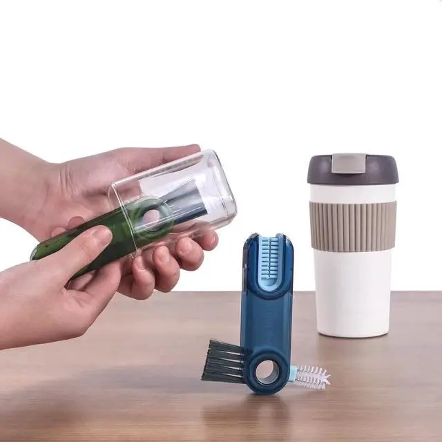 Alt view image 6 of 7 - 3 in 1 Cup Lid Gap Cleaning Brush Set, Multifunctional Insulation Bottle Cleaning Tools, Mutipurpose Tiny Silicone Cup Holder Cleaner, Home Kitchen Cleaning Tools