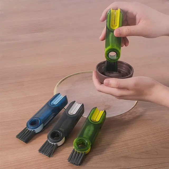 Alt view image 7 of 7 - 3 in 1 Cup Lid Gap Cleaning Brush Set, Multifunctional Insulation Bottle Cleaning Tools, Mutipurpose Tiny Silicone Cup Holder Cleaner, Home Kitchen Cleaning Tools