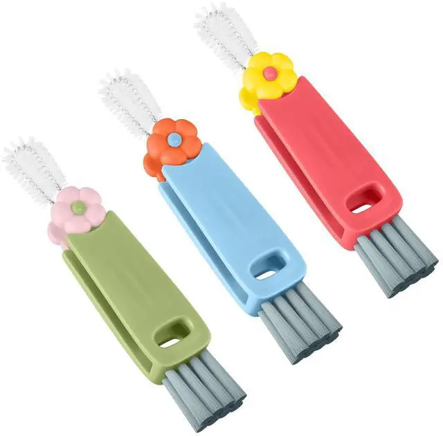 Main image of 3 in 1 Cup Lid Gap Cleaning Brush Set, Multifunctional Bottle Cleaning Brush, Cup Lid Gap Cleaner, Home Kitchen Crevice Brush Tools (3 Pack)