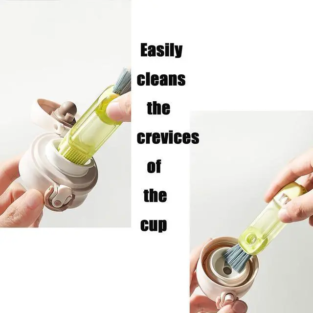 Alt view image 4 of 7 - 3-in-1 Crocodile Bottle Lid Cleaning Brush Set, Tiny Crevice Gap Cleaner for Insulated Tumblers, Sport Water Bottles & Baby Bottles, 3 PCS Brush for Lids & Straws (Blue/Orange/Green)