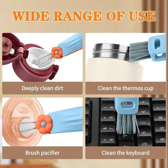 Alt view image 7 of 7 - 3 in 1 Cup Lid Gap Cleaning Brush Set, Multifunctional Bottle Cleaning Brush, Cup Lid Gap Cleaner, Home Kitchen Crevice Brush Tools (3 Pack)