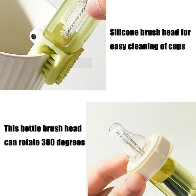 Alt view image 6 of 7 - 3-in-1 Crocodile Bottle Lid Cleaning Brush Set, Tiny Crevice Gap Cleaner for Insulated Tumblers, Sport Water Bottles & Baby Bottles, 3 PCS Brush for Lids & Straws (Blue/Orange/Green)