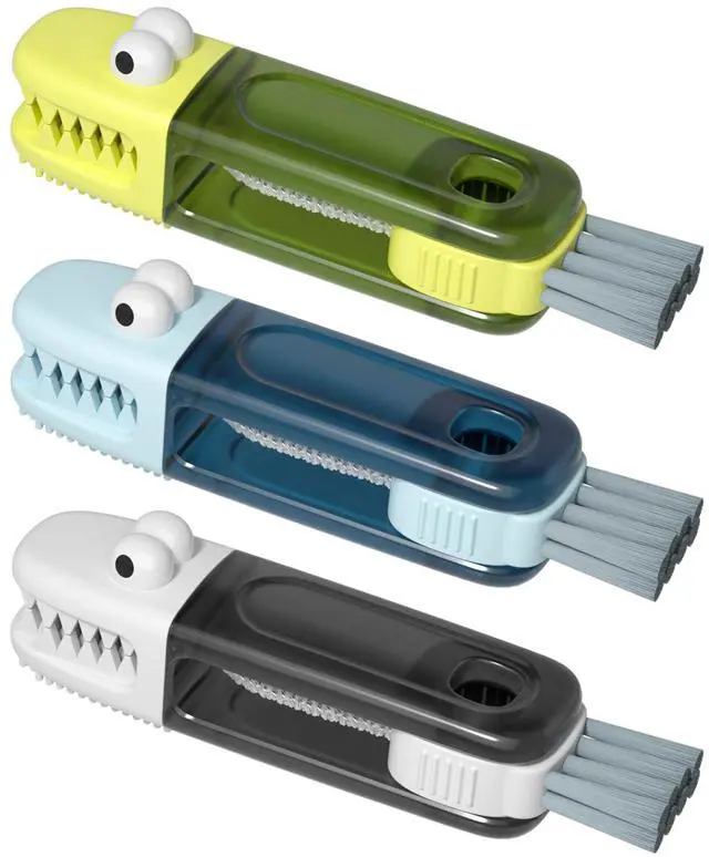 Main image of 3 in 1 Cup Lid Gap Cleaning Brush Set, Multifunctional Bottle Cleaning Brush, Silicone Cup Lid Gap Cleaner, Home Kitchen Crevice Cleaning Tools (Multicolored-3PCS)