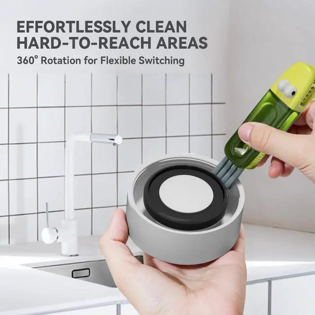 Alt view image 3 of 7 - 3 in 1 Cup Lid Gap Cleaning Brush Set, Multifunctional Bottle Cleaning Brush, Silicone Cup Lid Gap Cleaner, Home Kitchen Crevice Cleaning Tools (Multicolored-3PCS)
