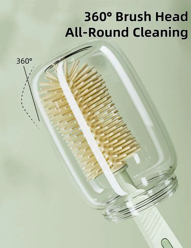 Alt view image 3 of 7 - Baby Bottle Brush Set-Travel Bottle Cleaner Kit with Silicone Brush,Drying Rack,Nipple Brush,Straw Brush,Bottle Mouth Brush,Storage Box-6 in 1 Portable Bottle Washing Kit for Home and Travel