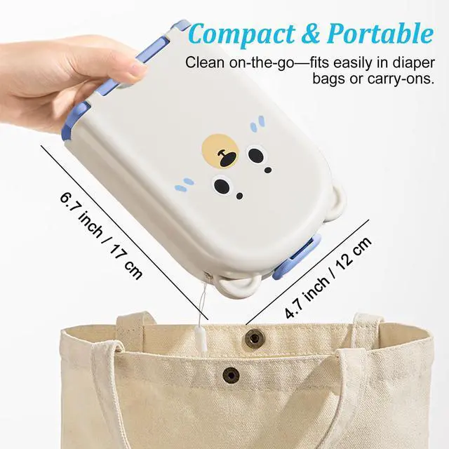 Alt view image 6 of 7 - Blue Travel Bottle Cleaner Kit with Drying Rack 6-in-1 Baby Bottle Washer & Silicone Brush Set for Pump Parts, Nipples & Straws Portable Baby Travel Essential in Compact Case