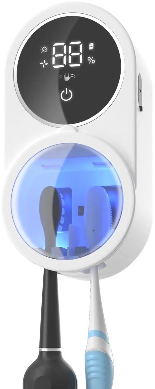 Main image of Toothbrush Holder and Cleaner Razor Holder/Dryer Light Cleaning and Air Drying Automatic Ratating Cover Rechargeable Wall Mounted for Bathroom Portable for Trip