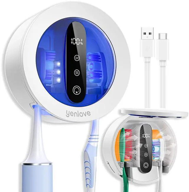 Main image of Upgraded UV Toothbrush Cleaner Holder, Electric Toothbrush Holder for Bathroom,Tooth Brush Holders Wall Mounted,LED Smart Screen,Cleaning and Drying Fits All Toothbrushes for Home & Travel